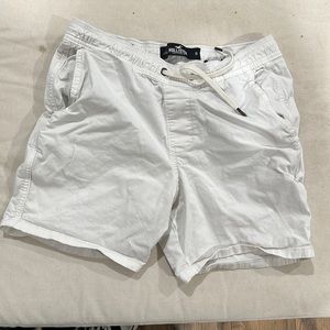 White hollister jogger shorts